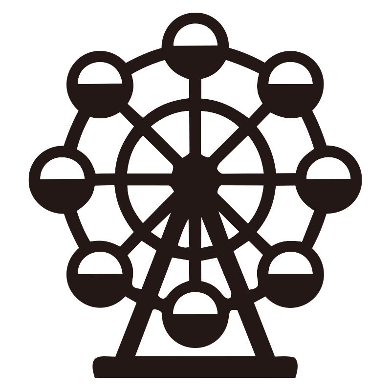 観覧車を描いたシンプルなモノク