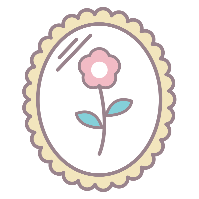 鏡を描いた､手書き風の温かみが