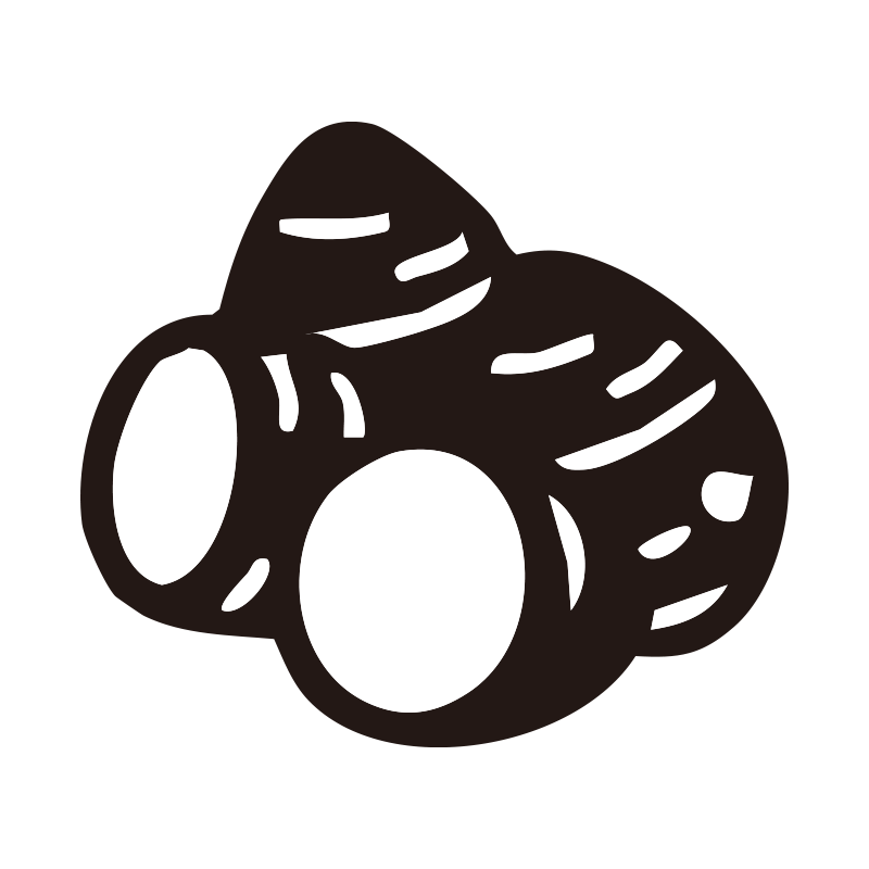 里芋を描いたシンプルなモノクロ