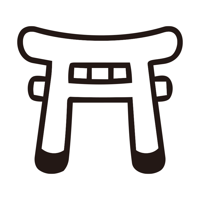 鳥居を描いたシンプルなモノクロ