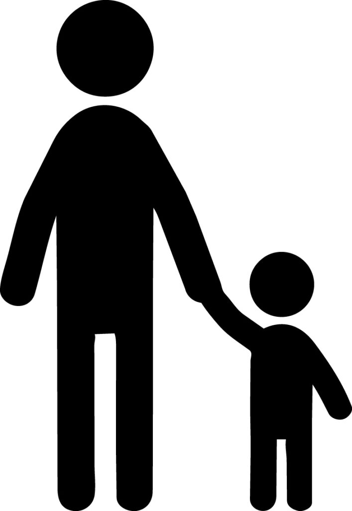 「親子」棒人間のかわいいアイコ