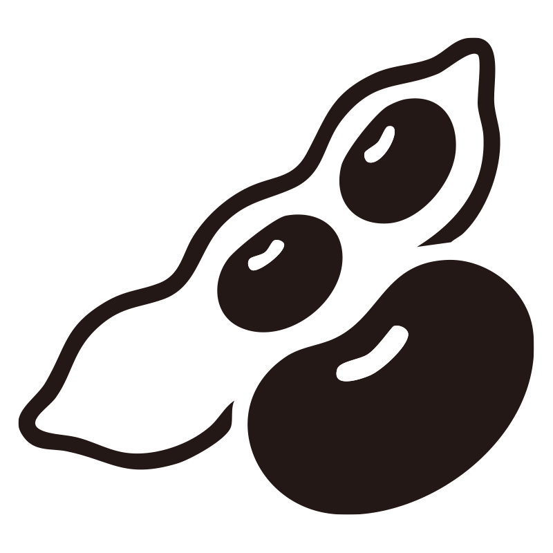 黒豆を描いたシンプルなモノクロ