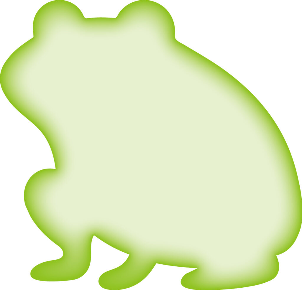 かわいい配色の「かえる」のシル