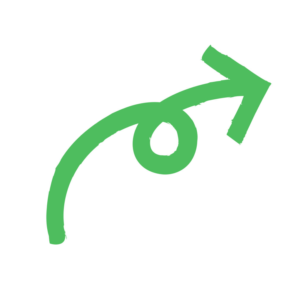 緑色の太い手書き風くるっとした