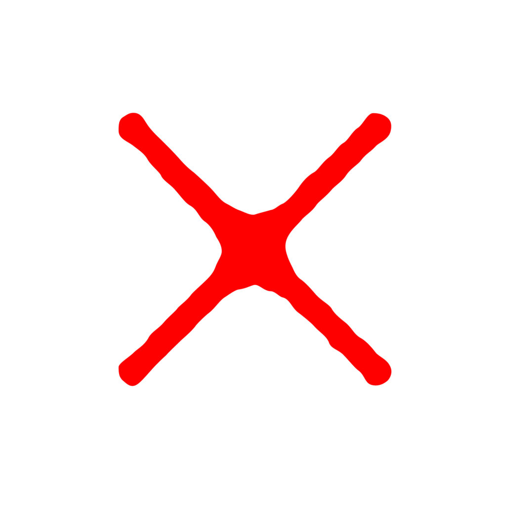 赤色のシンプルなインク風バツマ