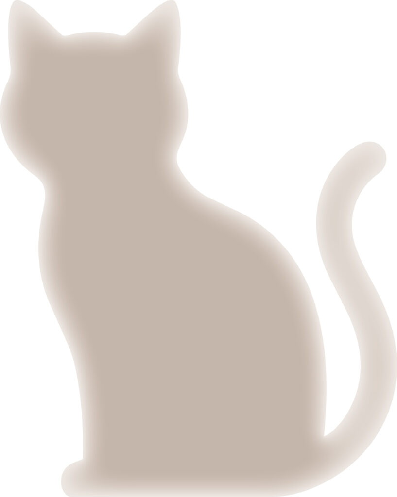 かわいい配色の「ねこ」のシルエ