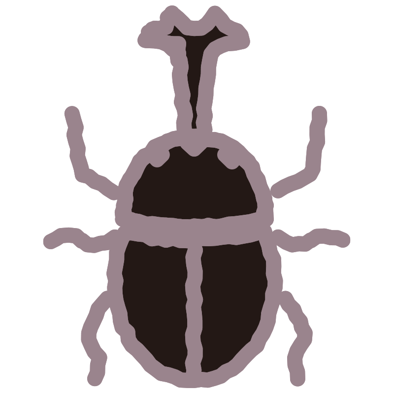 かぶとむしを優しい色彩で表現し