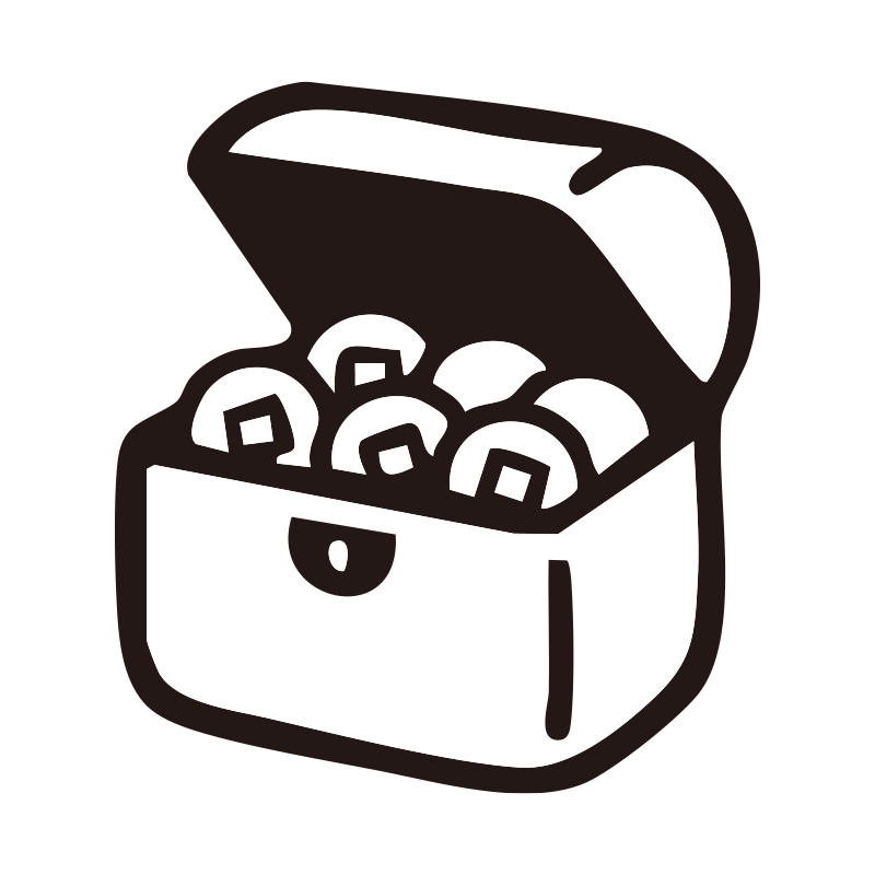 千両箱を描いたシンプルなモノク