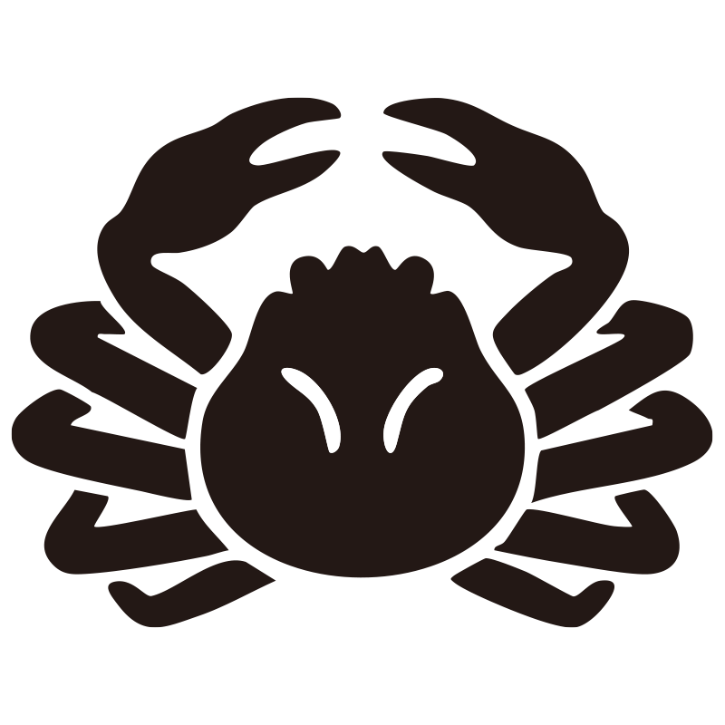 カニを描いたシンプルなモノクロ