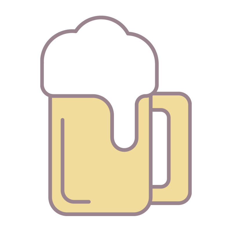 ビールを描いた､手書き風の温か