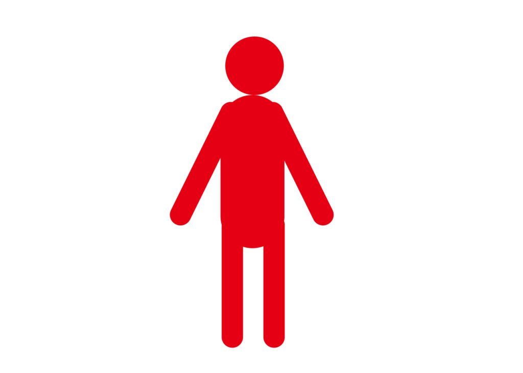 「立つ」棒人間のかわいいアイコ