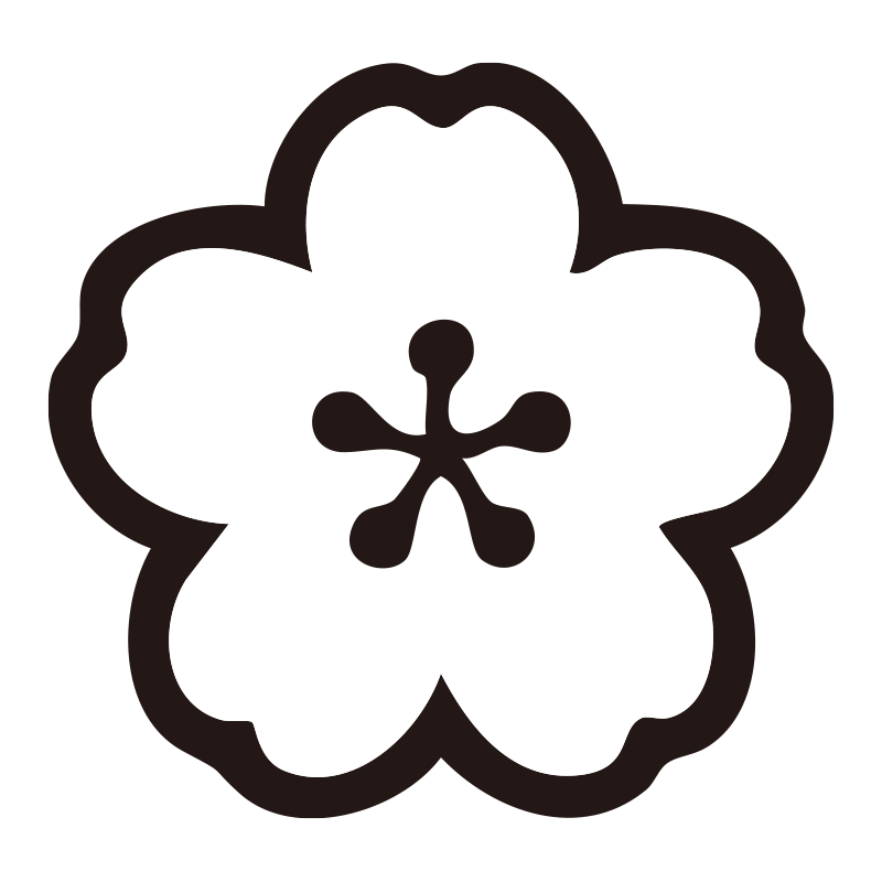 さくらを描いたシンプルなモノク