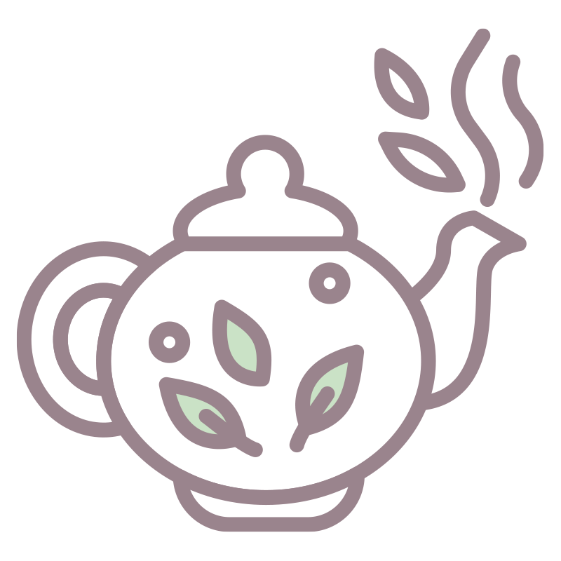 ハーブティーを描いた､手書き風