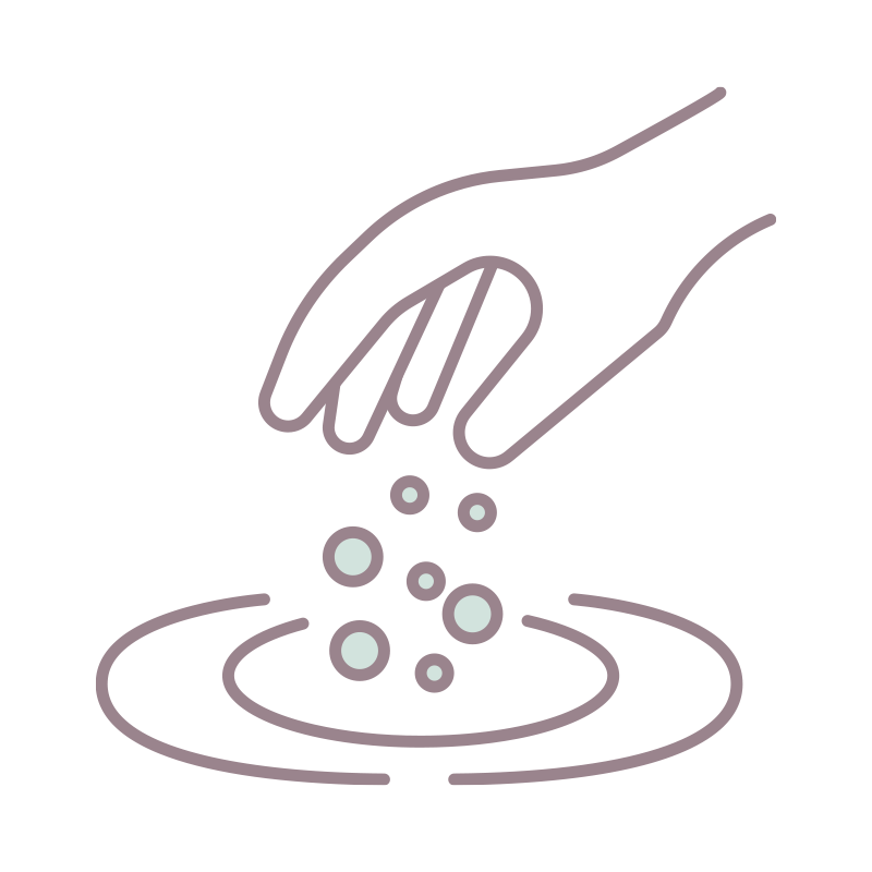 バスソルトを描いた､手書き風の