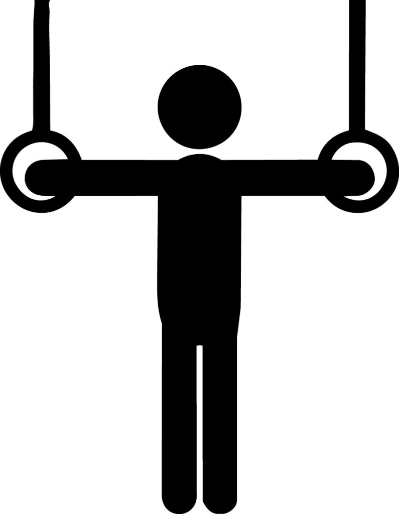 「吊り輪」棒人間のかわいいアイ