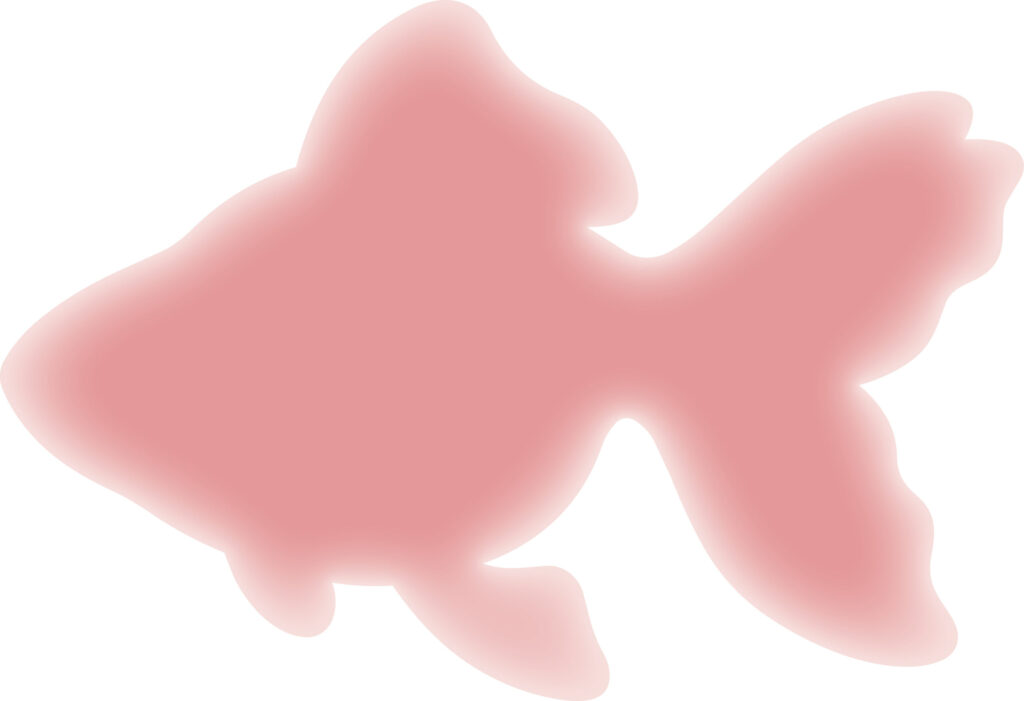 かわいい配色の「金魚」のシルエ