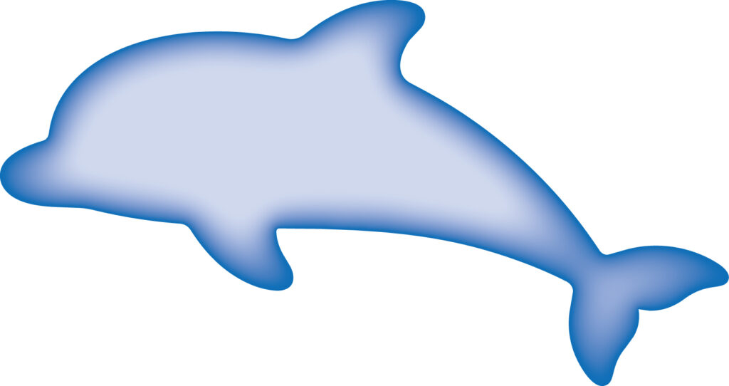 かわいい配色の「いるか」のシル