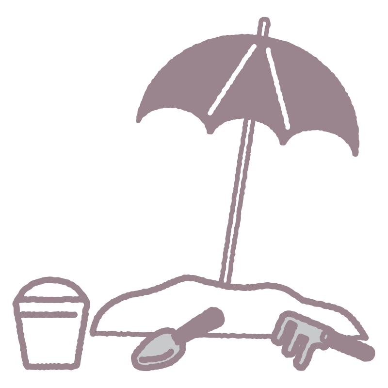 パラソルを描いた､手書き風の温