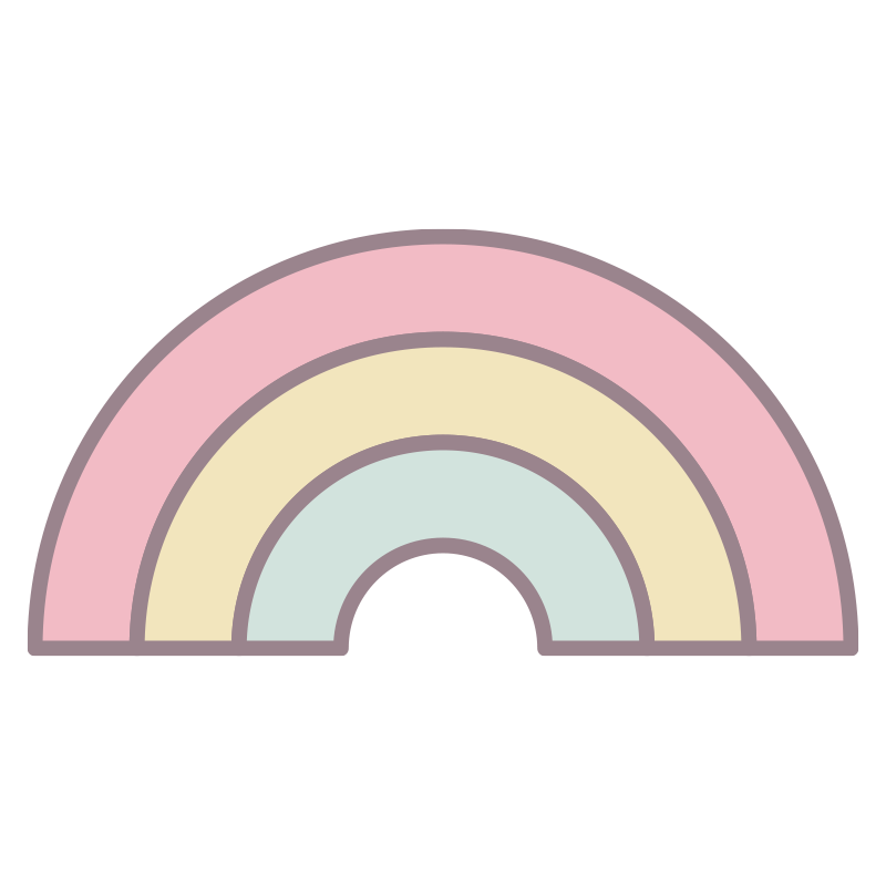 虹を描いた､手書き風の温かみが