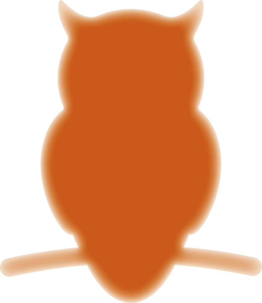 かわいい配色の「ふくろう」のシ