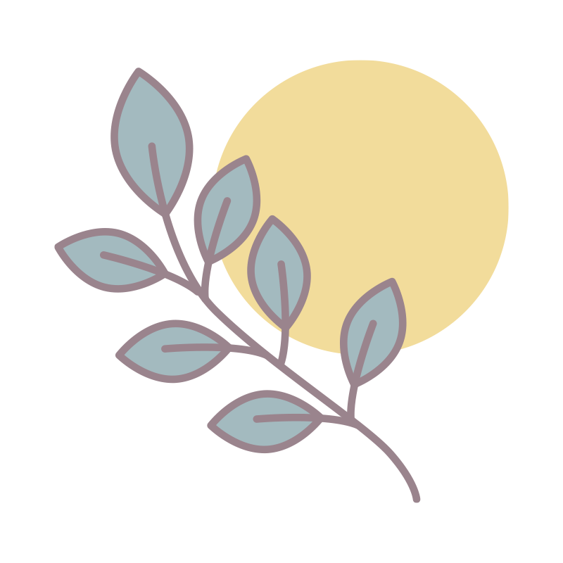 オリーブと太陽を描いた､手書き