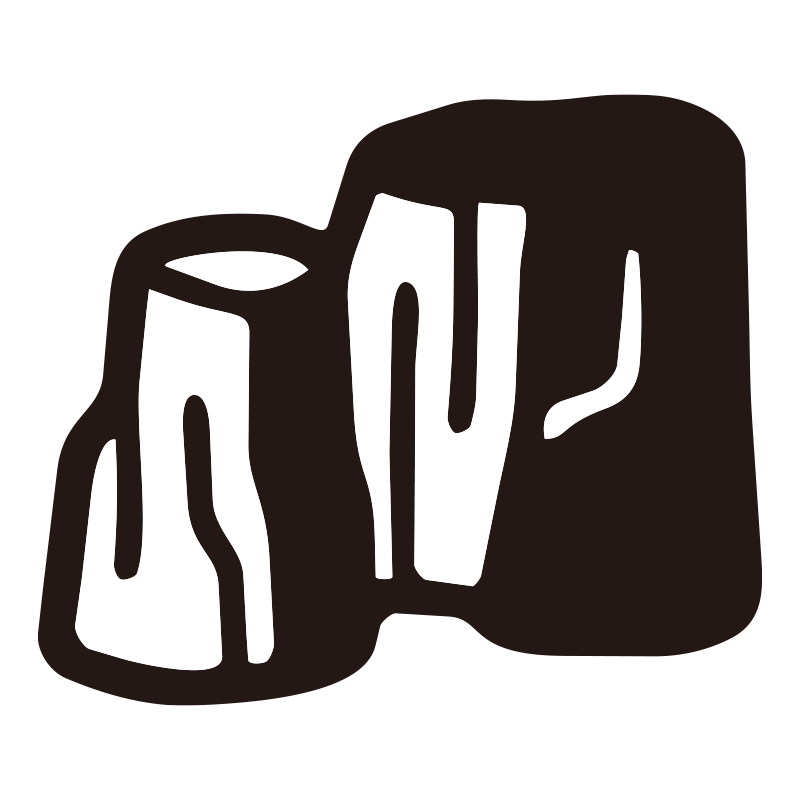 崖を描いたシンプルなモノクロシ