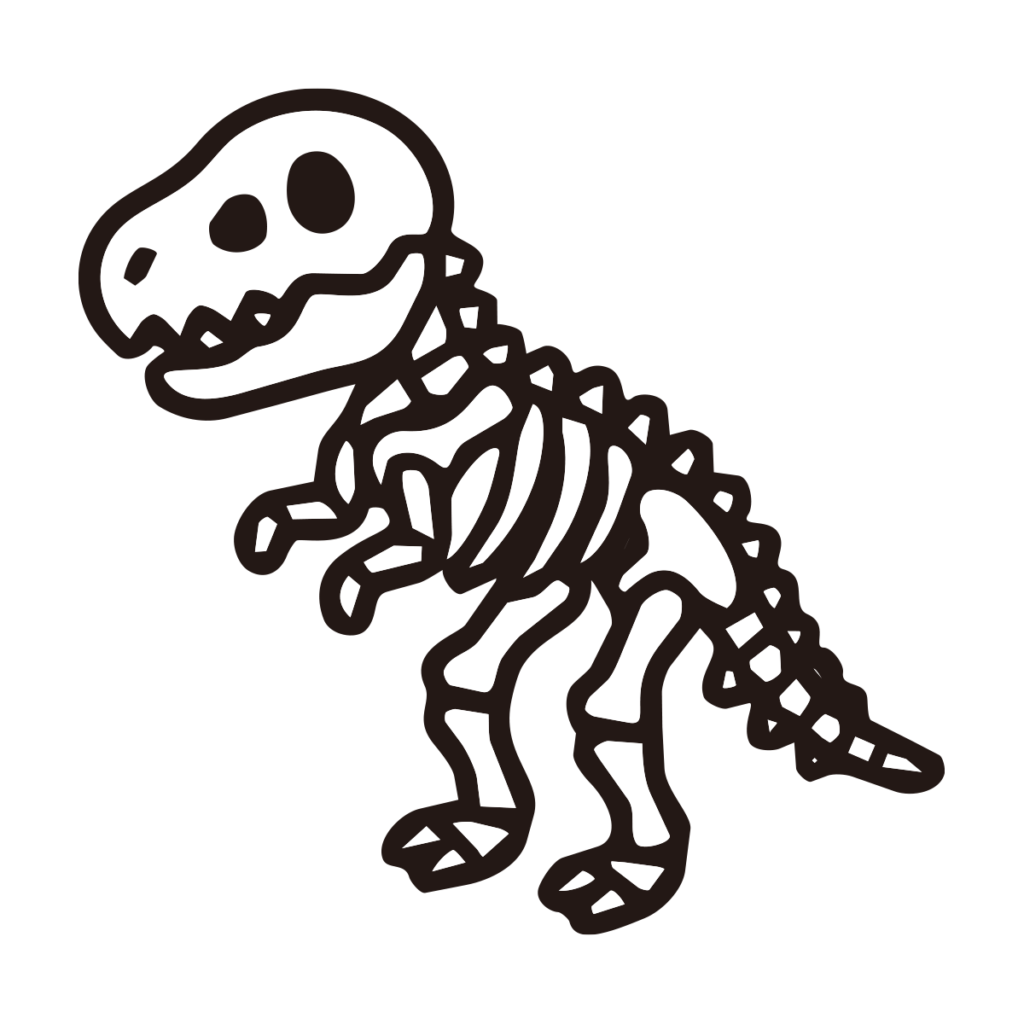 恐竜を描いたシンプルなモノクロ