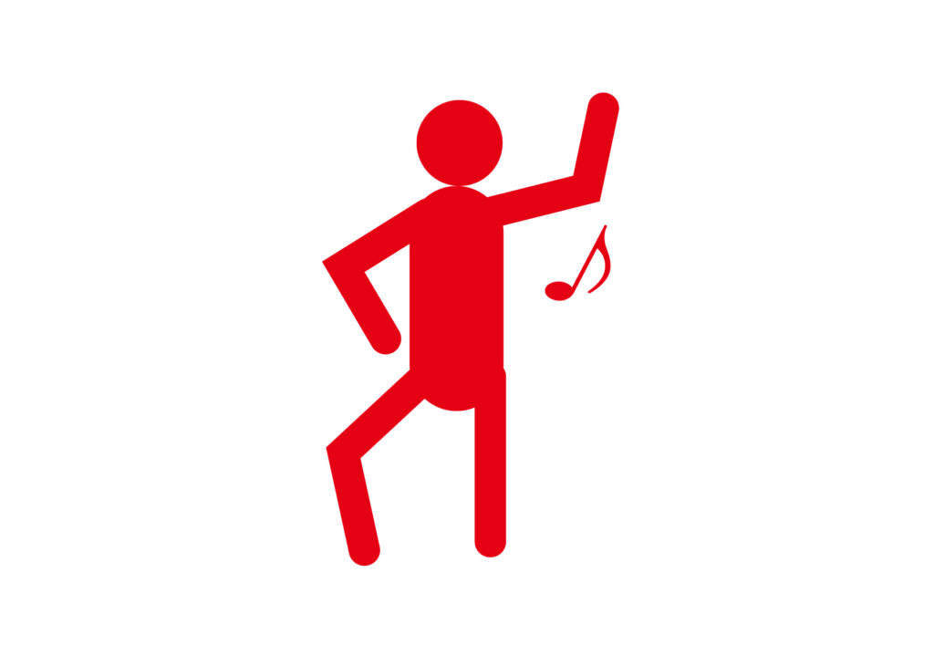 「踊る」棒人間のかわいいアイコ