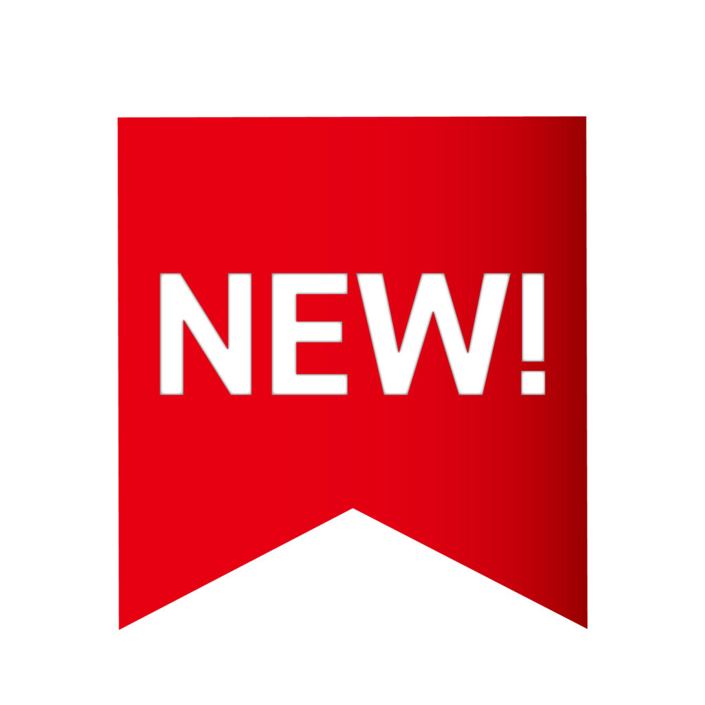 赤色のリボン型NEWアイコン（