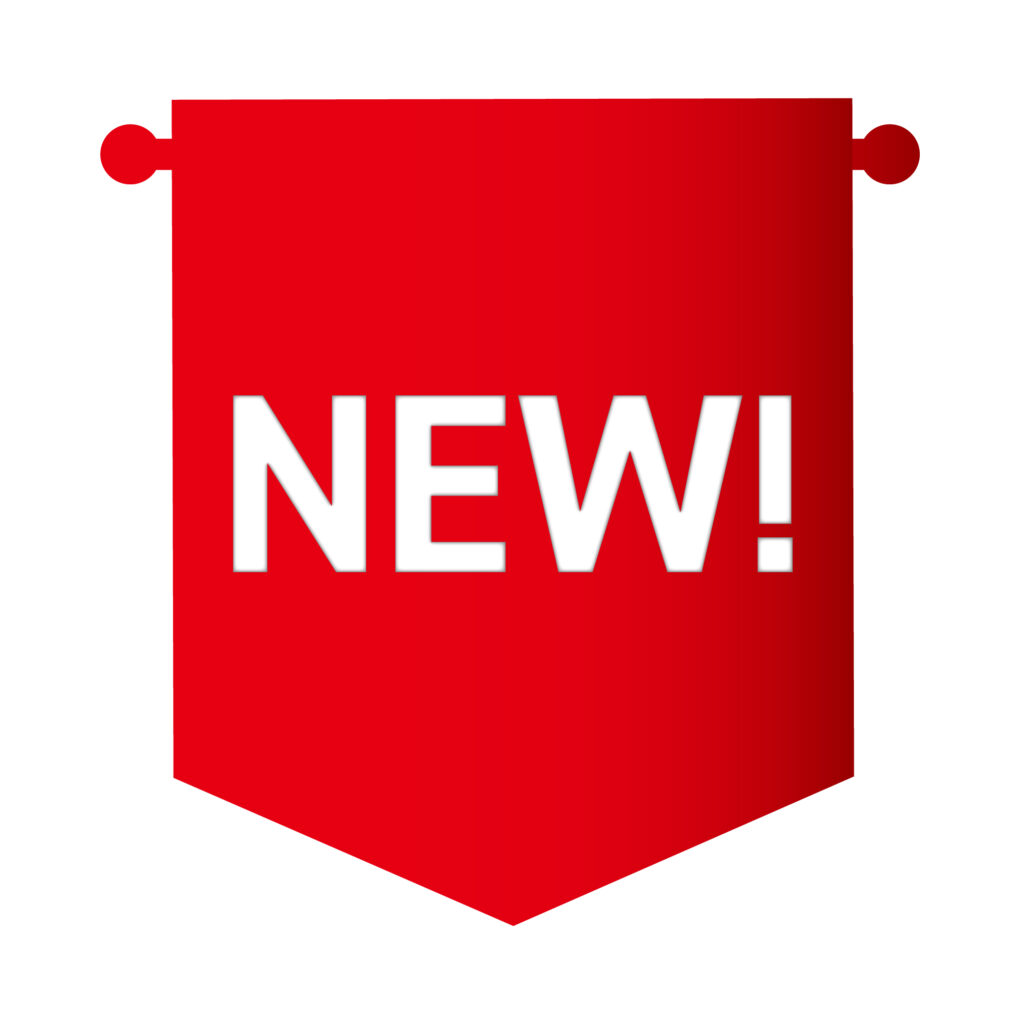 赤色のリボン型NEWアイコン（