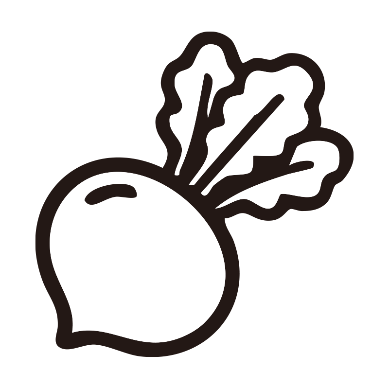 かぶを描いたシンプルなモノクロ