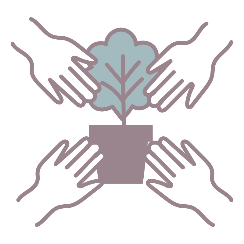 協力を描いた､手書き風の温かみ