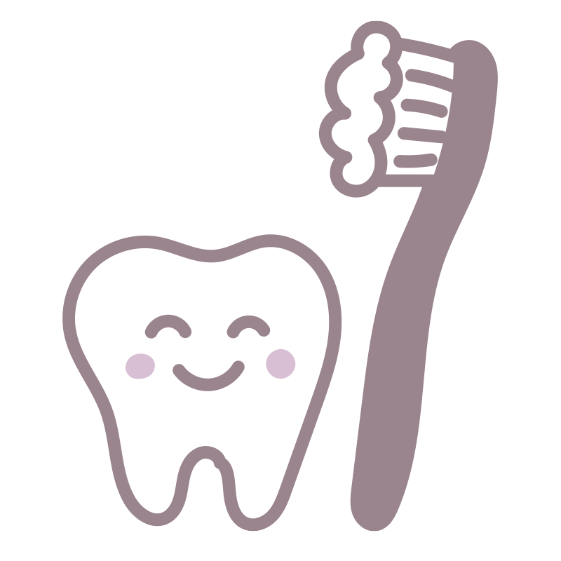 歯ブラシを描いた､手書き風の温