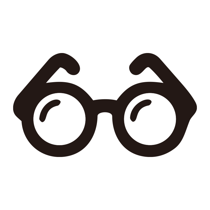 めがねを描いたシンプルなモノク