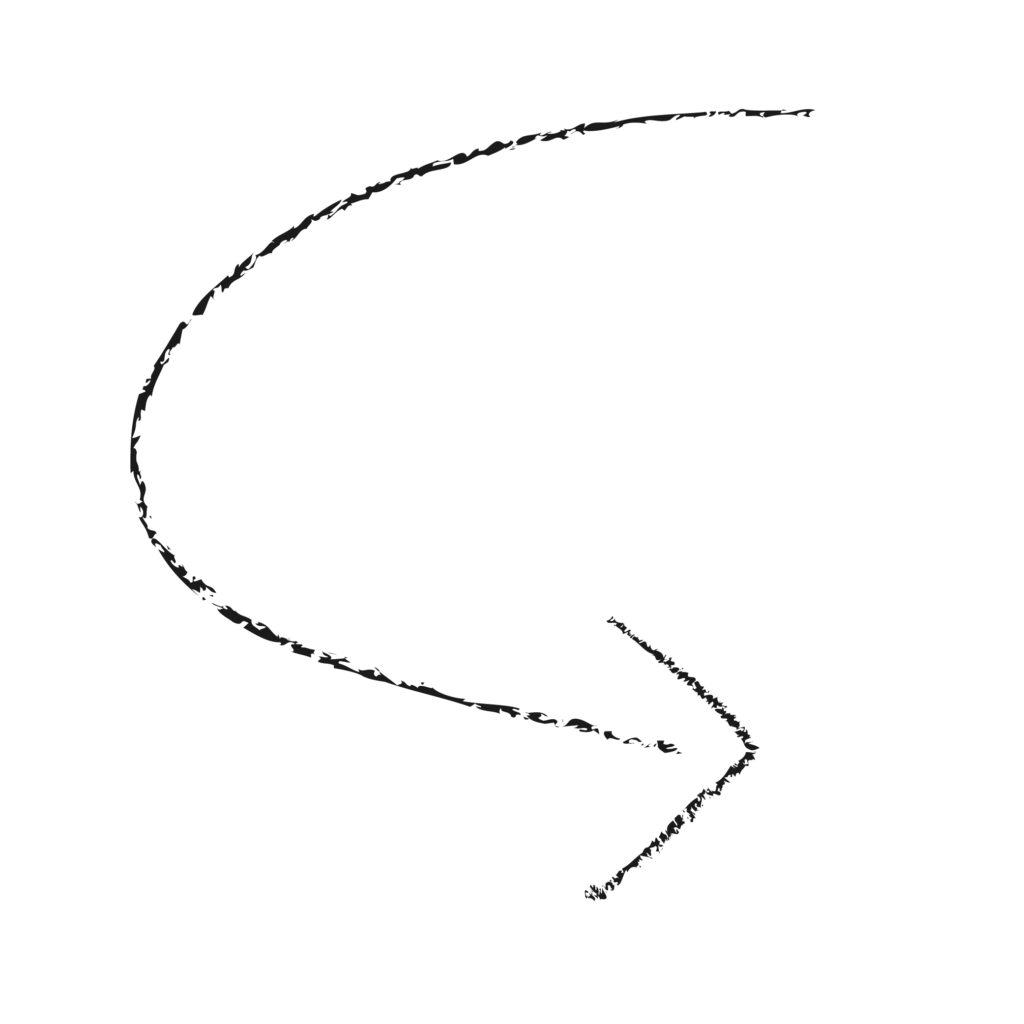 黒のシンプルな手書き「戻る」矢