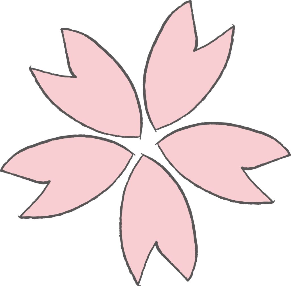 やわらかな線で描いた桜の花を、