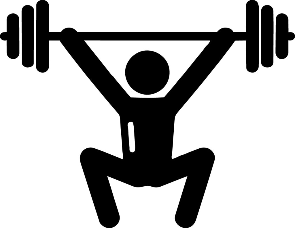 「重量挙げ」棒人間のかわいいア