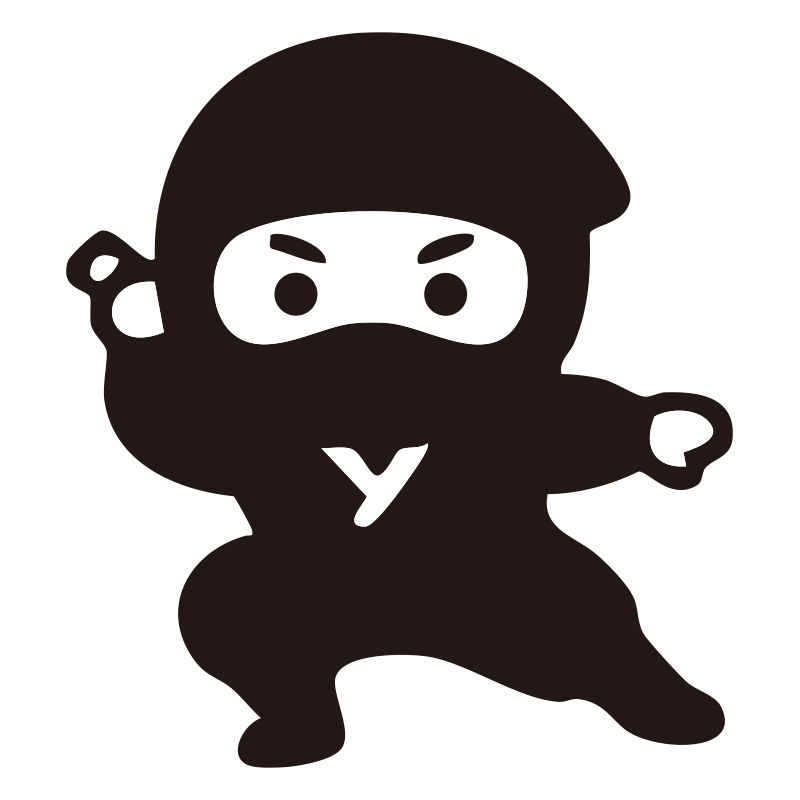 忍者を描いたシンプルなモノクロ