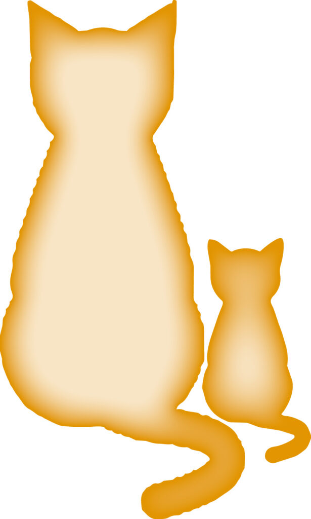 かわいい配色の「親子猫」のシル