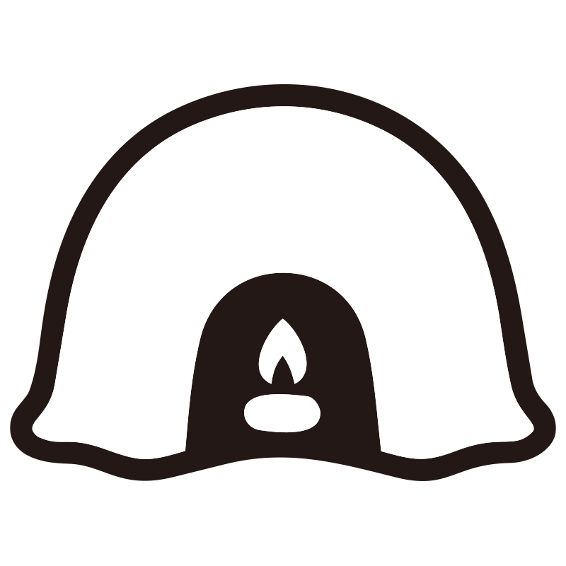 かまくらを描いたシンプルなモノ