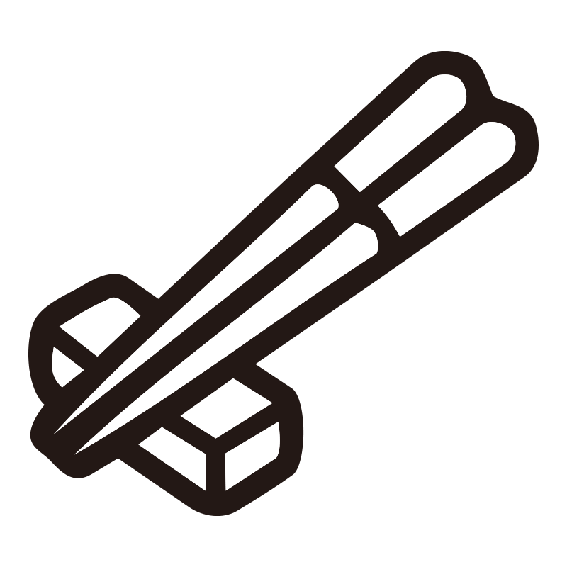 お箸を描いたシンプルなモノクロ