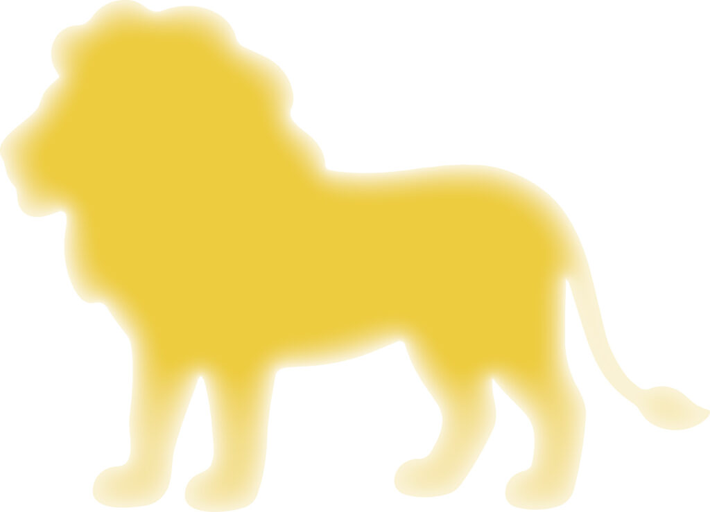 かわいい配色の「ライオン」のシ