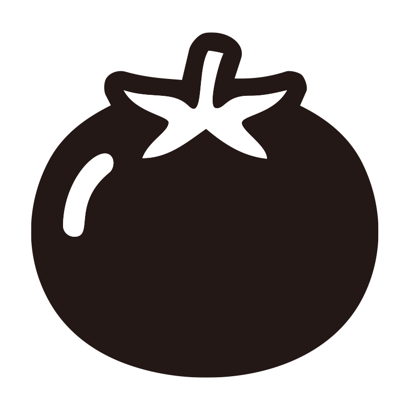 トマトを描いたシンプルなモノク