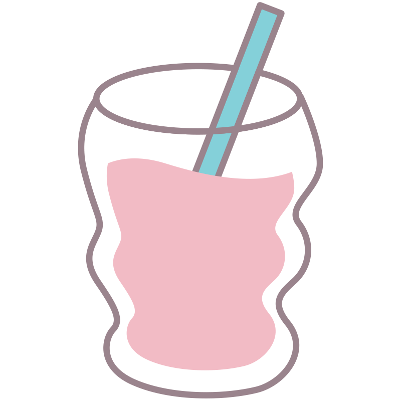 スムージーを描いた､手書き風の