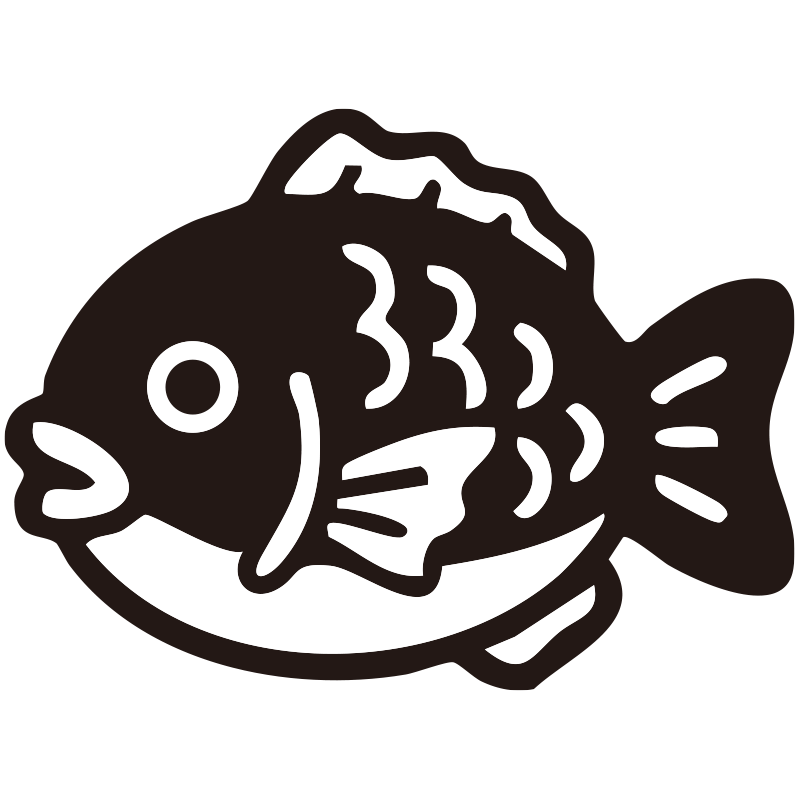 鯛を描いたシンプルなモノクロシ