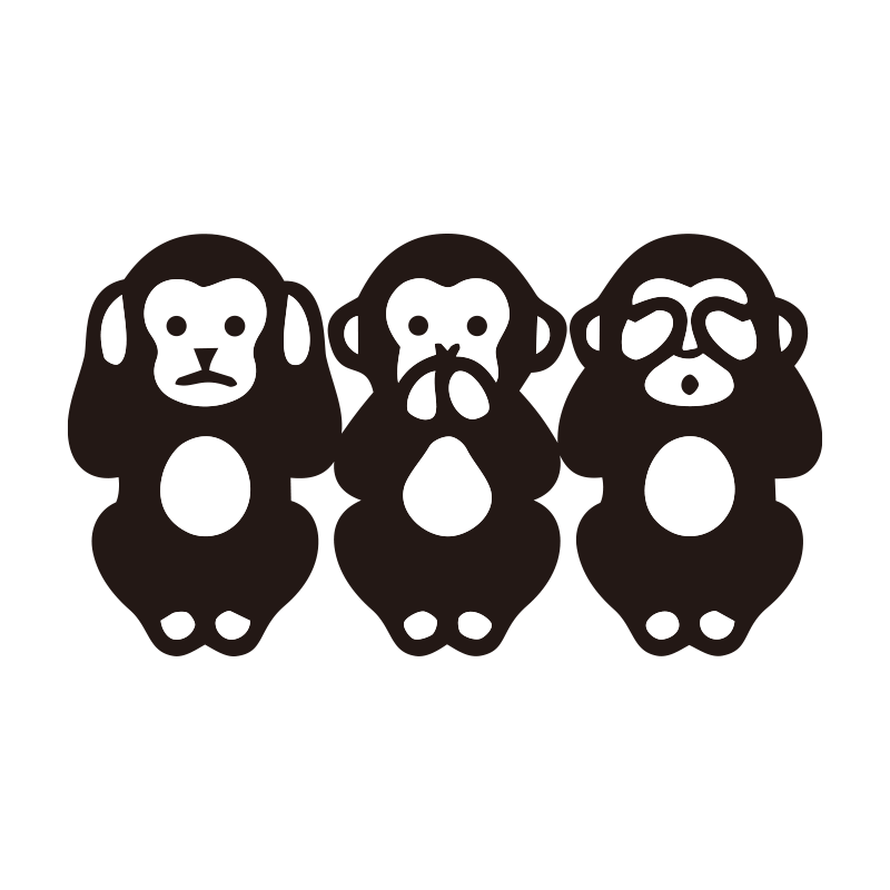 さるを描いたシンプルなモノクロ