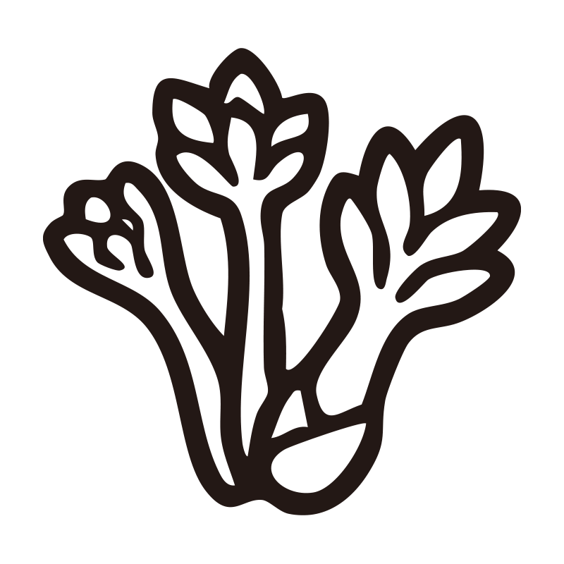 山菜を描いたシンプルなモノクロ