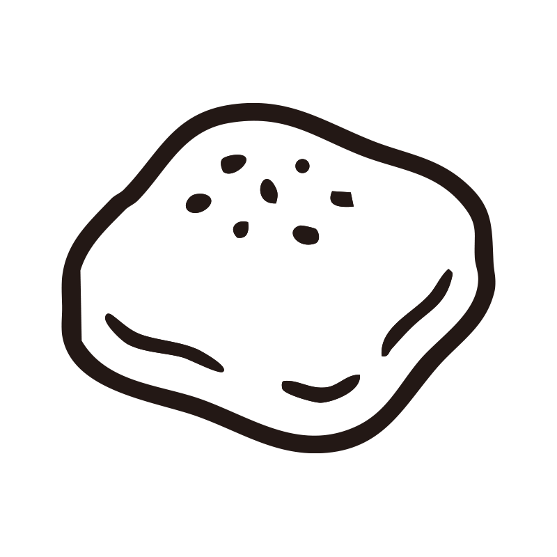 あぶらあげを描いたシンプルなモ