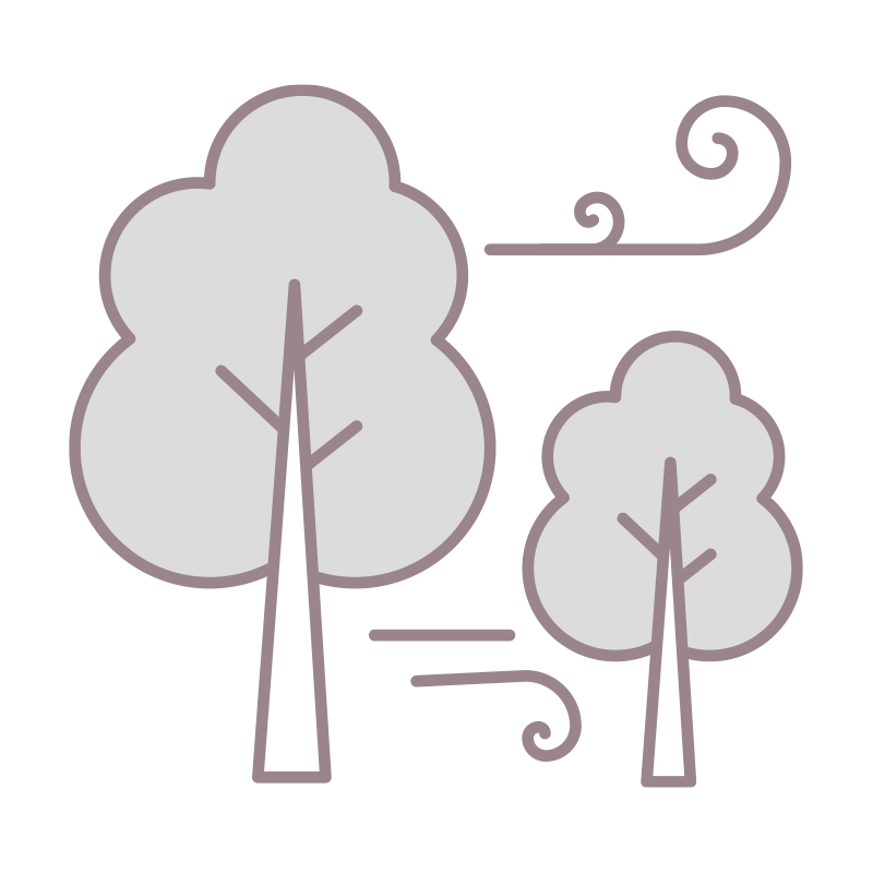 森林の息吹を描いた､手書き風の