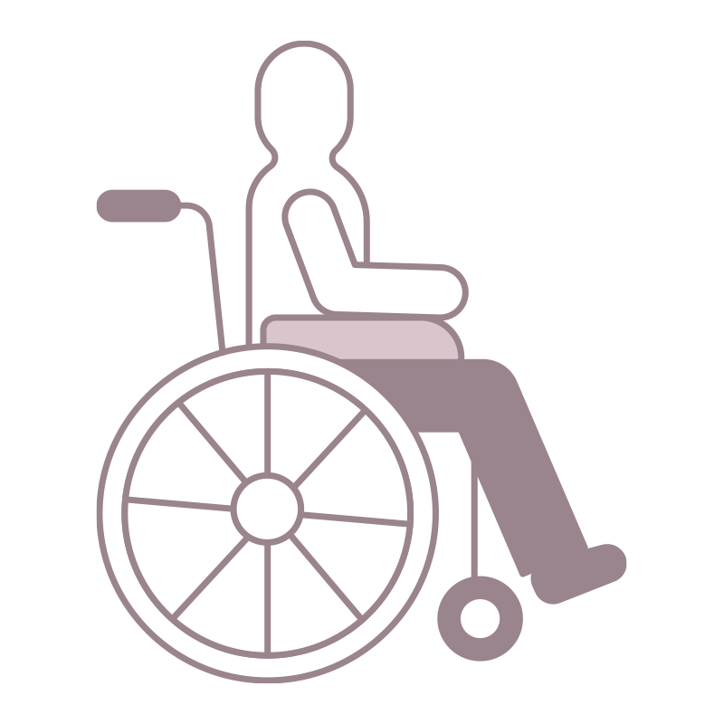 車椅子を描いた､手書き風の温か